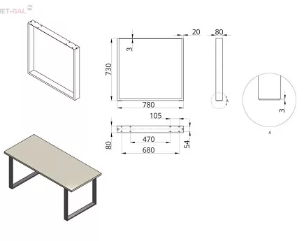 Noga DN-970A (80x20) D780xH730 P2
