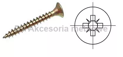 WKRĘT 5,0*60 Strong  PZ2 oc.żółty 250 szt