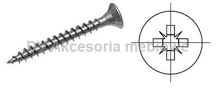 WKRĘT 2,5*30 Strong  PZ1 1000 szt żółty ocynk