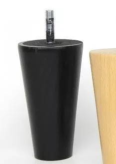 NÓŻKA BUKOWA DREW stożek czarna h100 